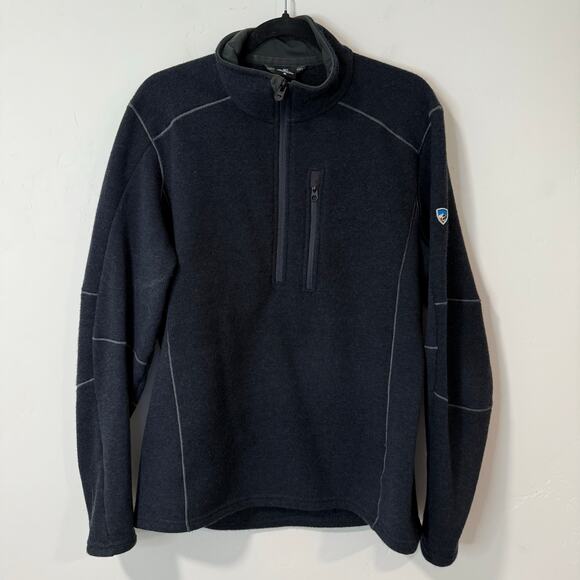 KUHL Men's Interceptr Quarter Zip Fleece Pullover Sweatshirt Navy Blue XL - Picture 1 of 10